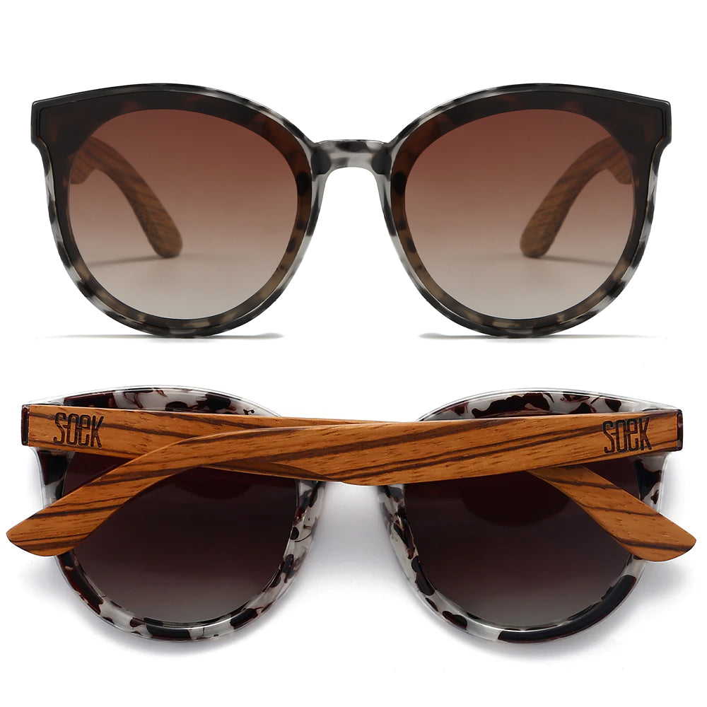 BELLA IVORY TORTOISE l Black Graduated Lens l Walnut Arms