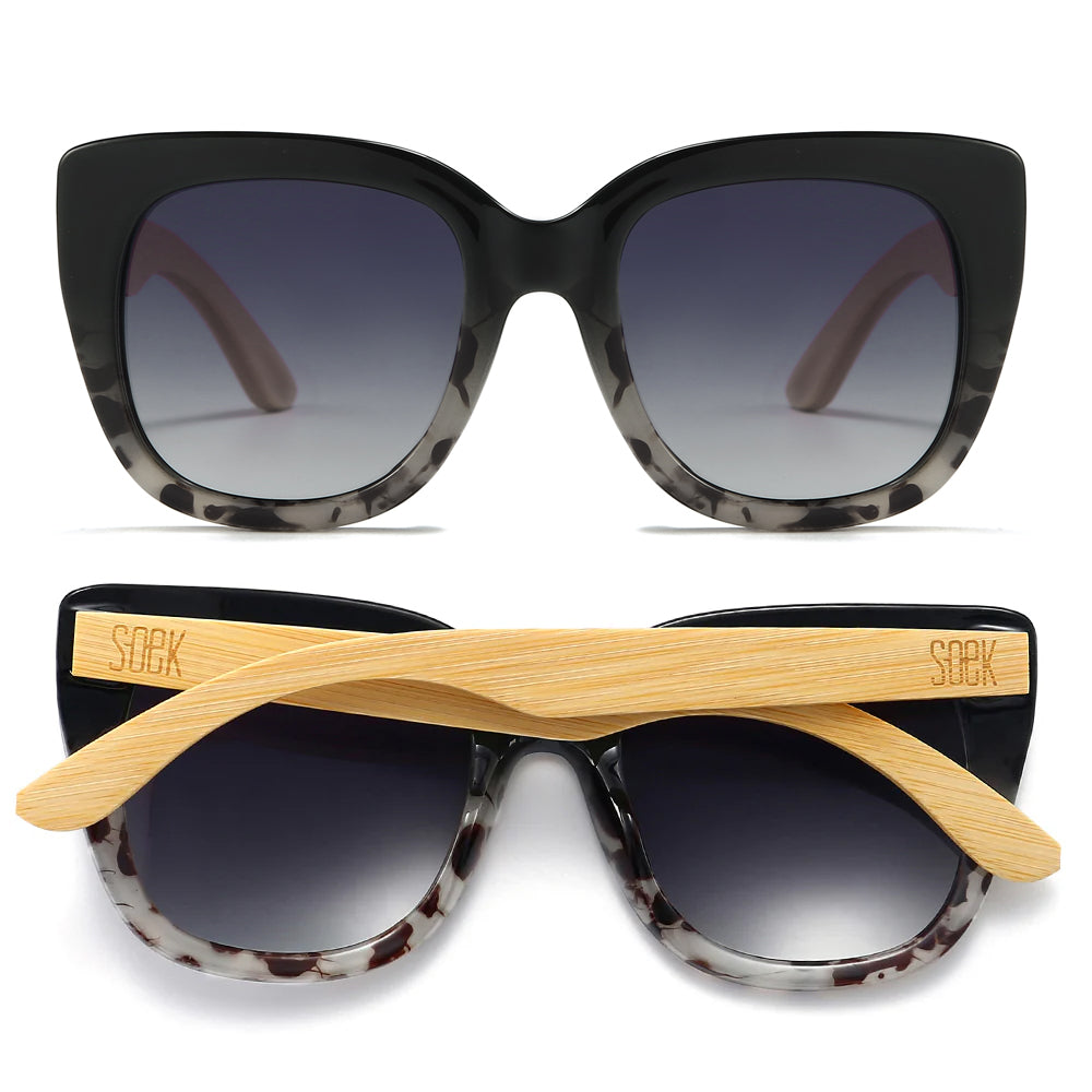 RIVIERA BLACK IVORY TORT  Black Gradient Lens l White Maple Arms