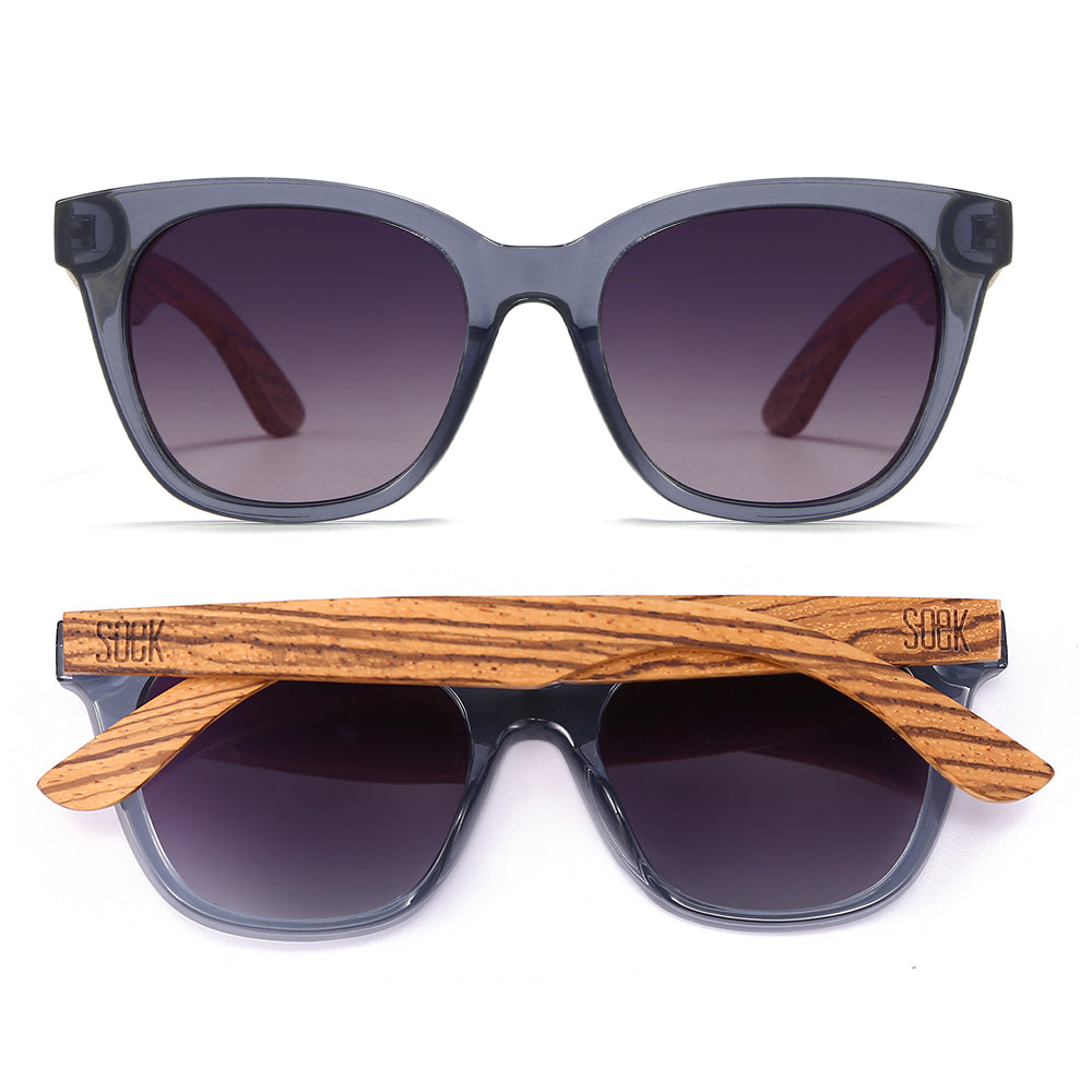 LILA GRACE MIDNIGHT BLUE l Smokey Gradient Lens l Walnut Arms