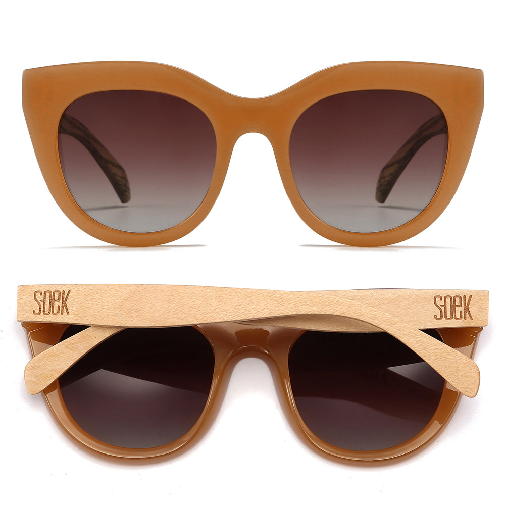 MILLA CARAMEL Brown Gradient Lens l Walnut Arms