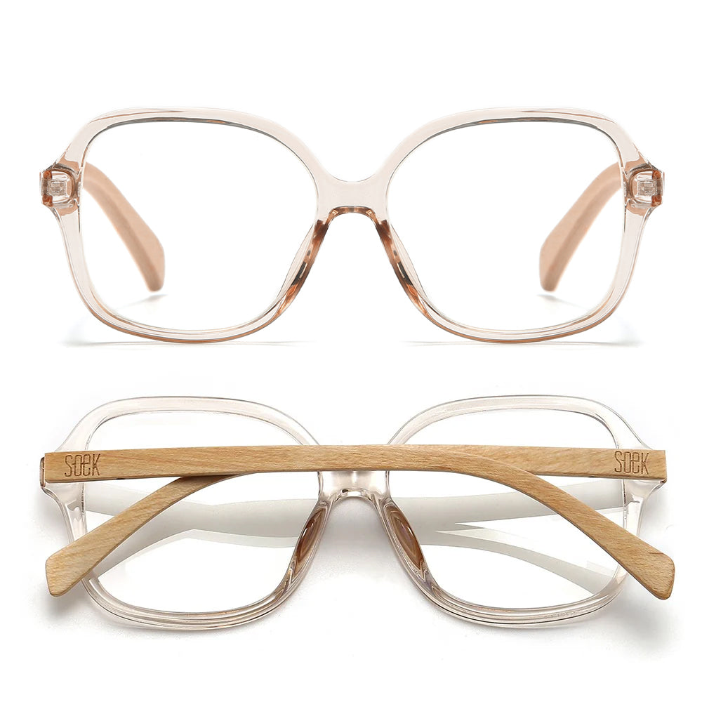 (b2b) SCARLETT CHAMPAGNE - Sustainable Blue Light Blocking Wooden Magnifying Reader +2.5  (VAT incl)  RRP ZAR 920