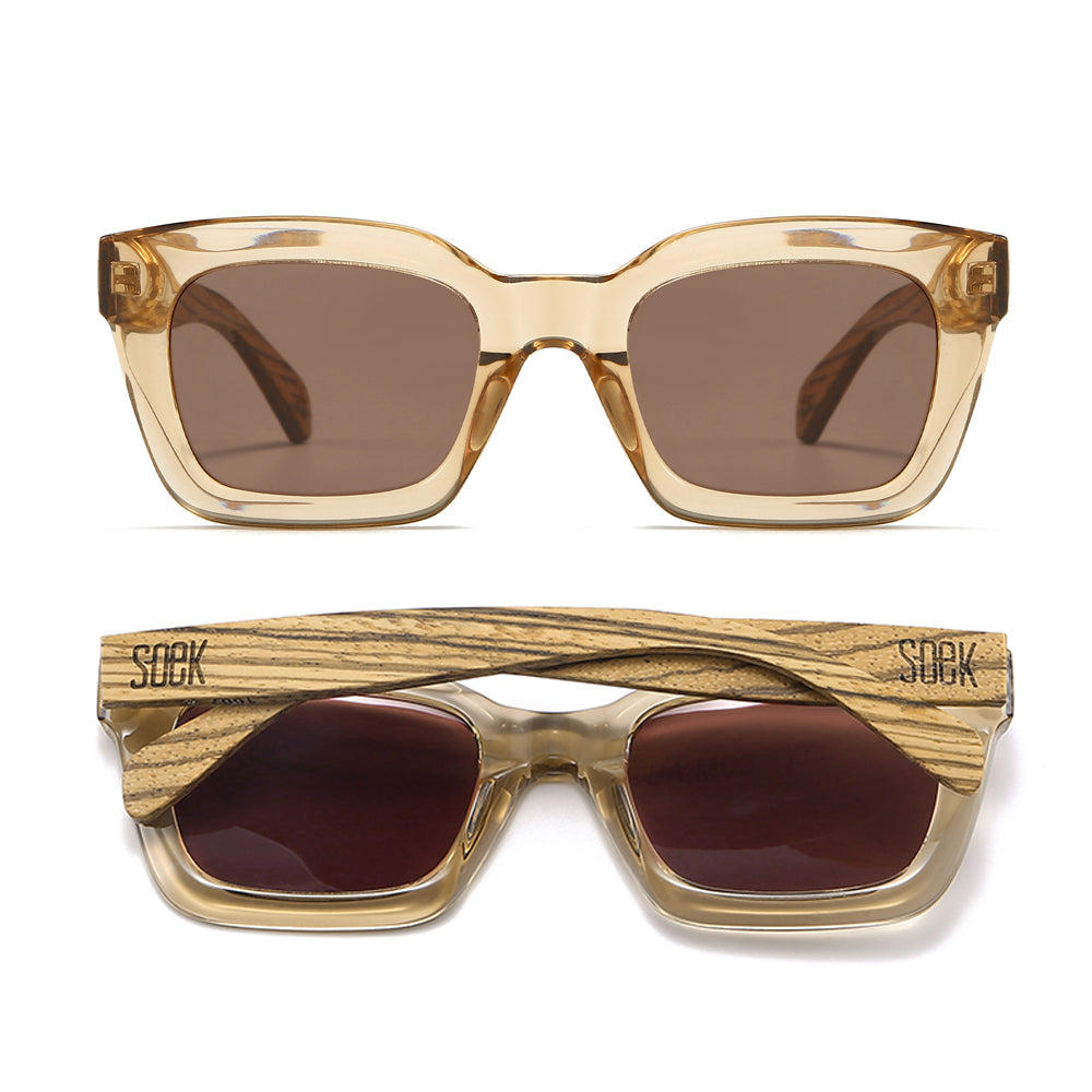ZAHRA CHAMPAGNE l Smoky Polarised Lens l Walnut Arms