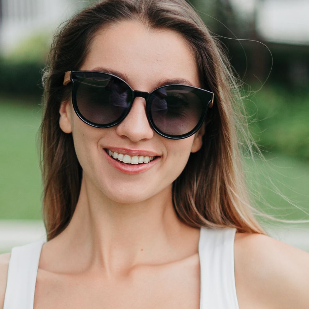BELLA MIDNIGHT l Black Gradient Lens l Walnut Arms