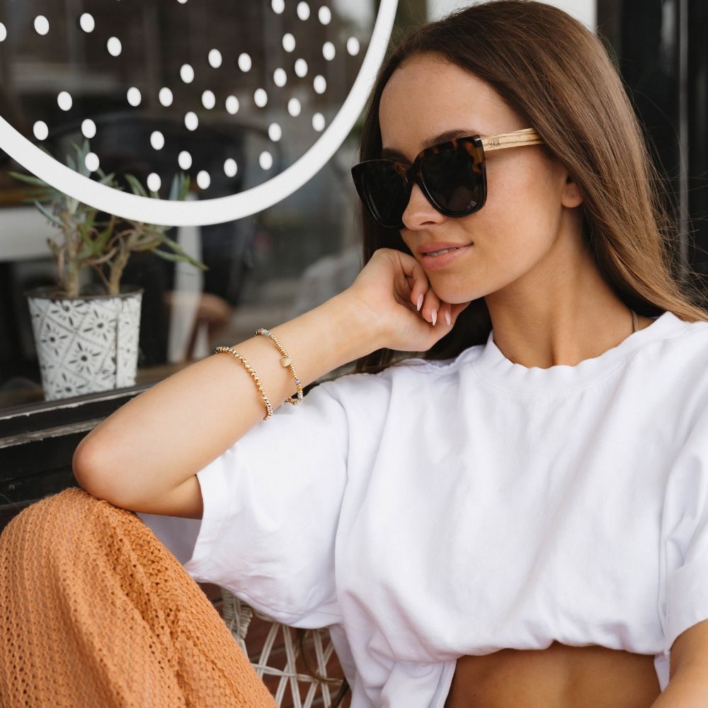 RIVIERA TOFFEE Half Tortoise Half Black Frame l Black Polarised Lens l Walnut Arms