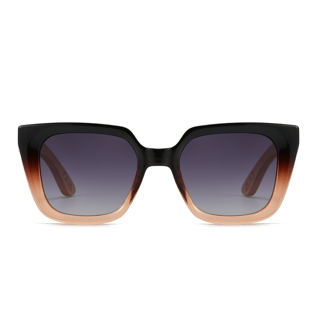 (b2b) SOLUNA OMBRE l Sunglasses l  Black Polarised Lens l Walnut Maple Arm (VAT incl ) RRP R1299