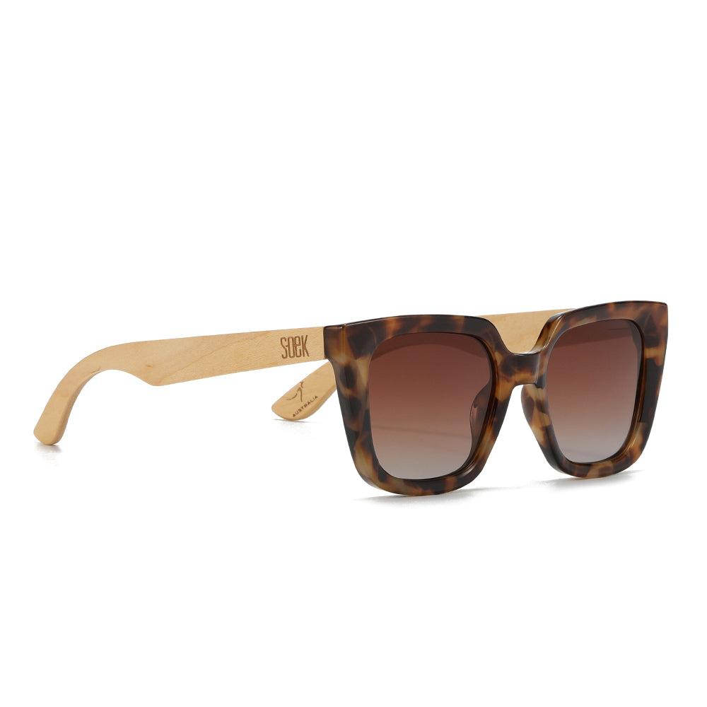 (b2b) SOLUNA MOCHA TORT l Sunglasses l  Brown Polarised Lens l Walnut Maple Arm (VAT incl ) RRP R1299