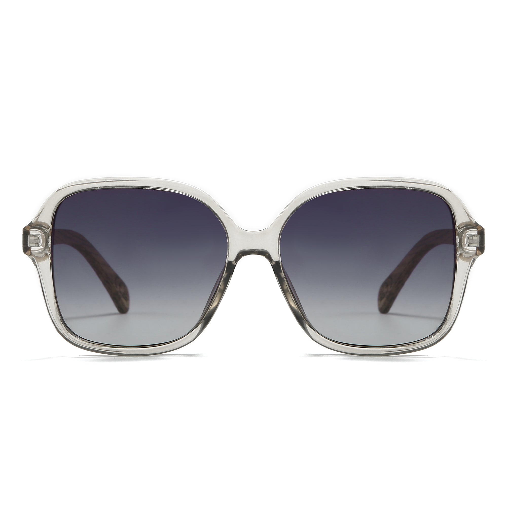 SCARLETT GREY MIST Grey Lens l Walnut Wood Arms