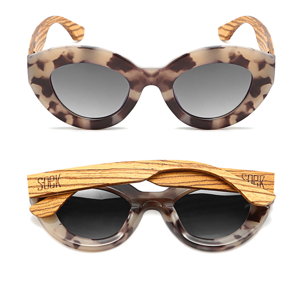 STEVIE IVORY TORT l Black Polarised Lens l Walnut Arms