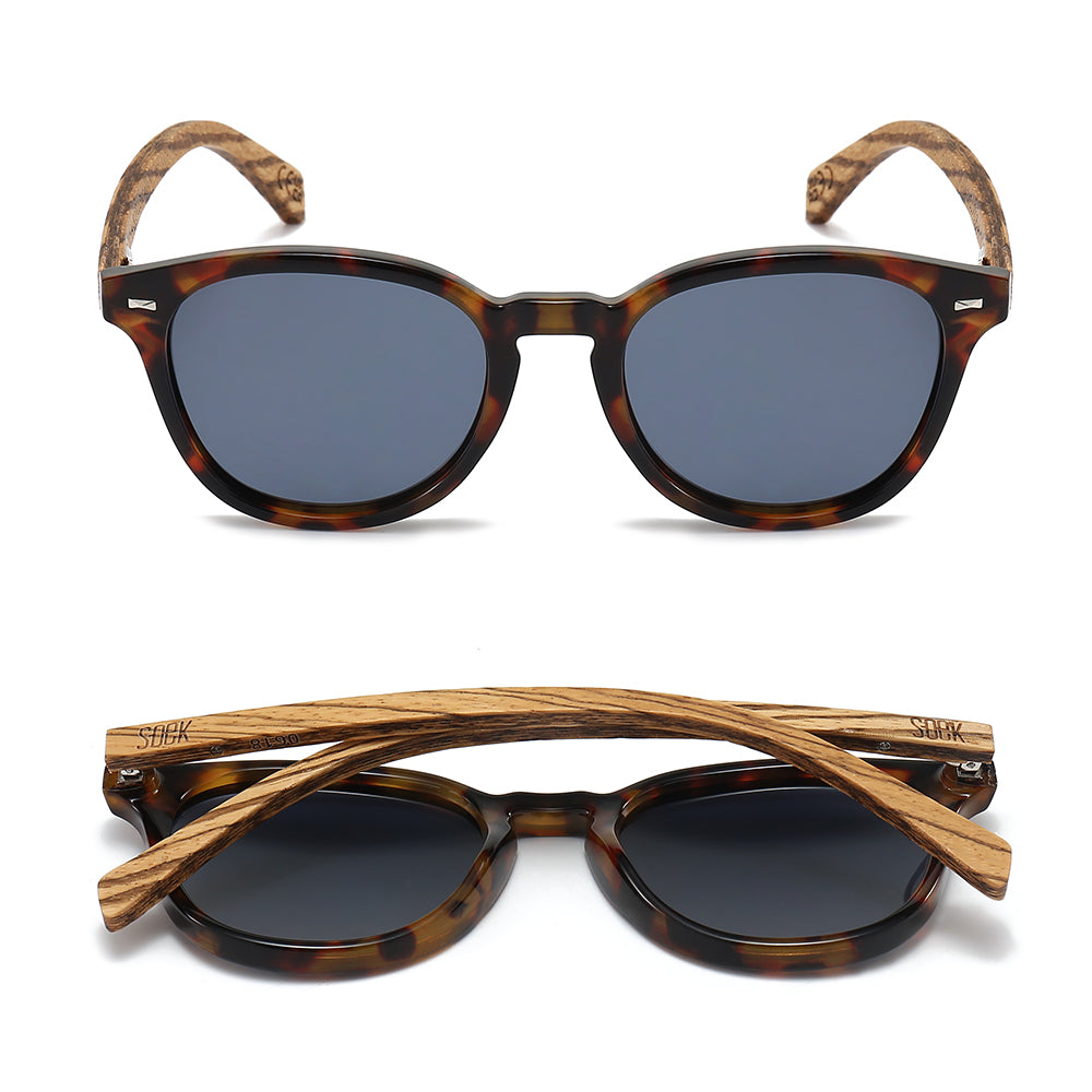 TAINE TORT Blue Lens l Walnut Arms  - SOEK Sunglasses South Africa