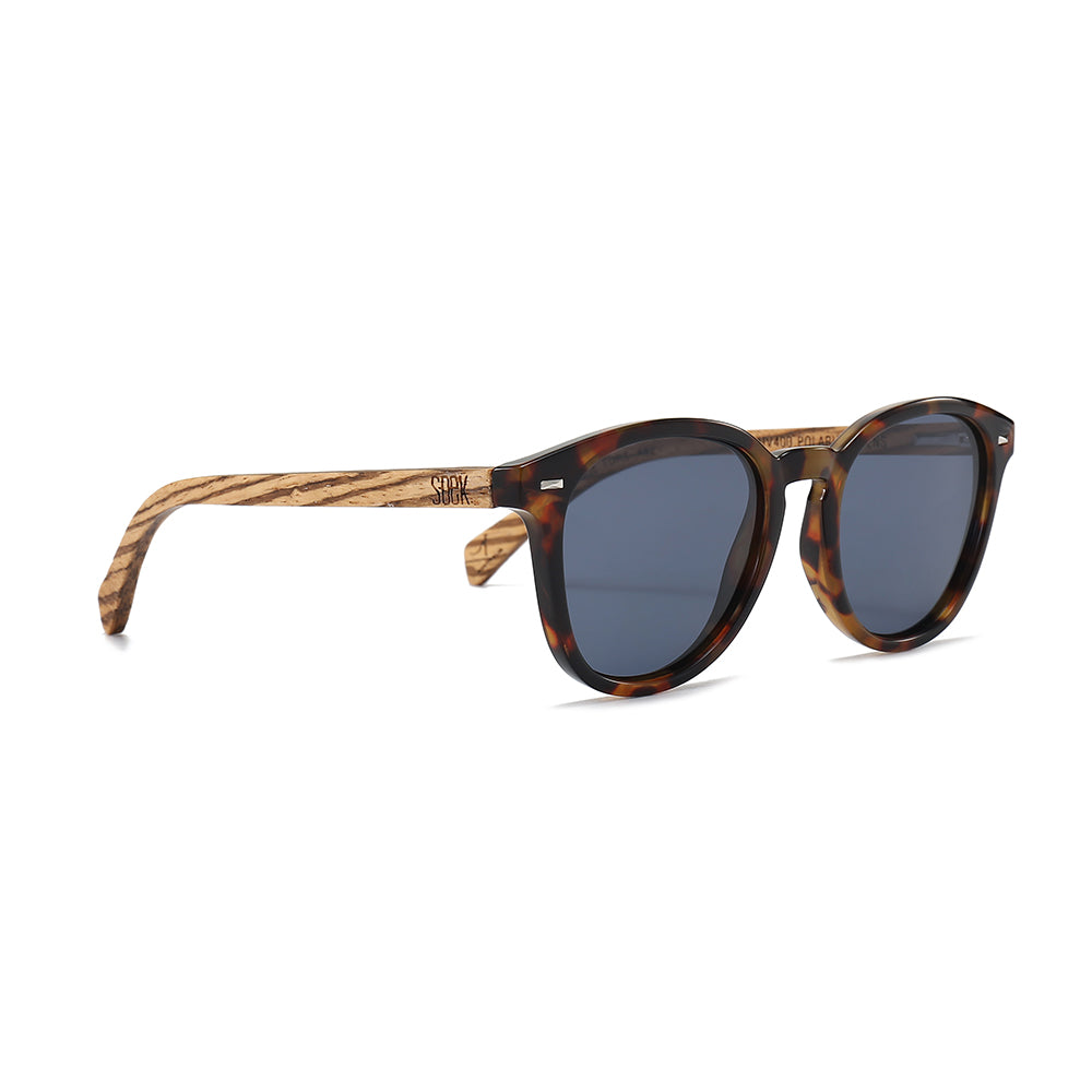 TAINE TORT Blue Lens l Walnut Arms  - SOEK Sunglasses South Africa