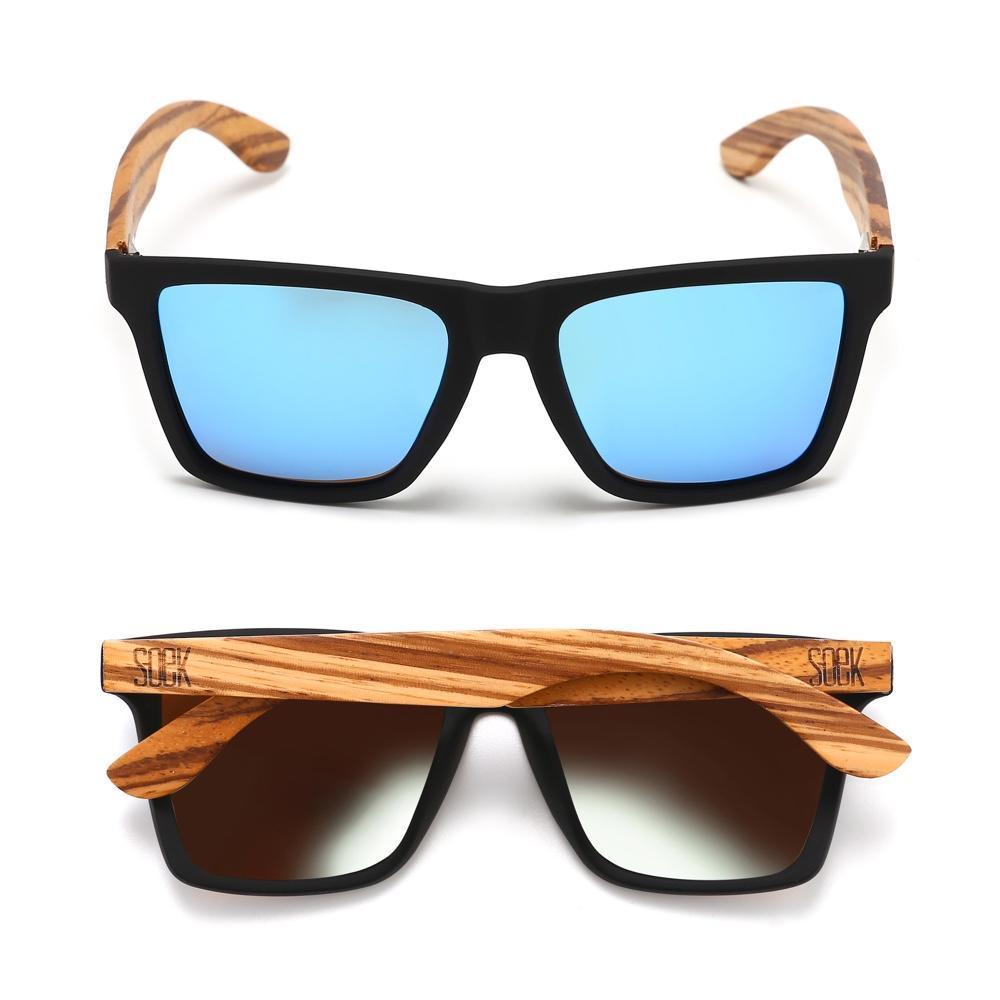 FORRESTERS - Sustainable Walnut Sunglasses with Blue Polarized Lens - Adult