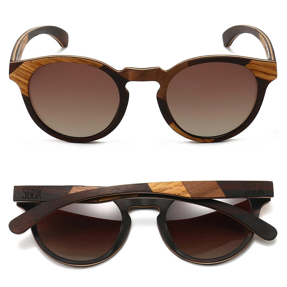 DRIFTER - Maple and Ebony Wooden Frame with Gradual Brown Polarized Lens  - Adult