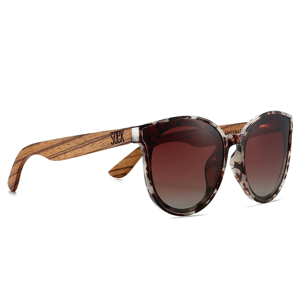 Buy Online Fashion Sustainable BELLA IVORY TORTOISE -  Sustainable Polarised Wooden Sunglasses with Brown Graduated Lens with Walnut Arms with Exceptional Comfort - Soek- South Africa