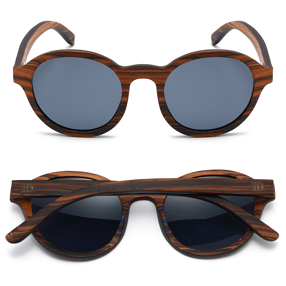 WANDERER l Oak wood Sunglasses l Black Polarised Lens