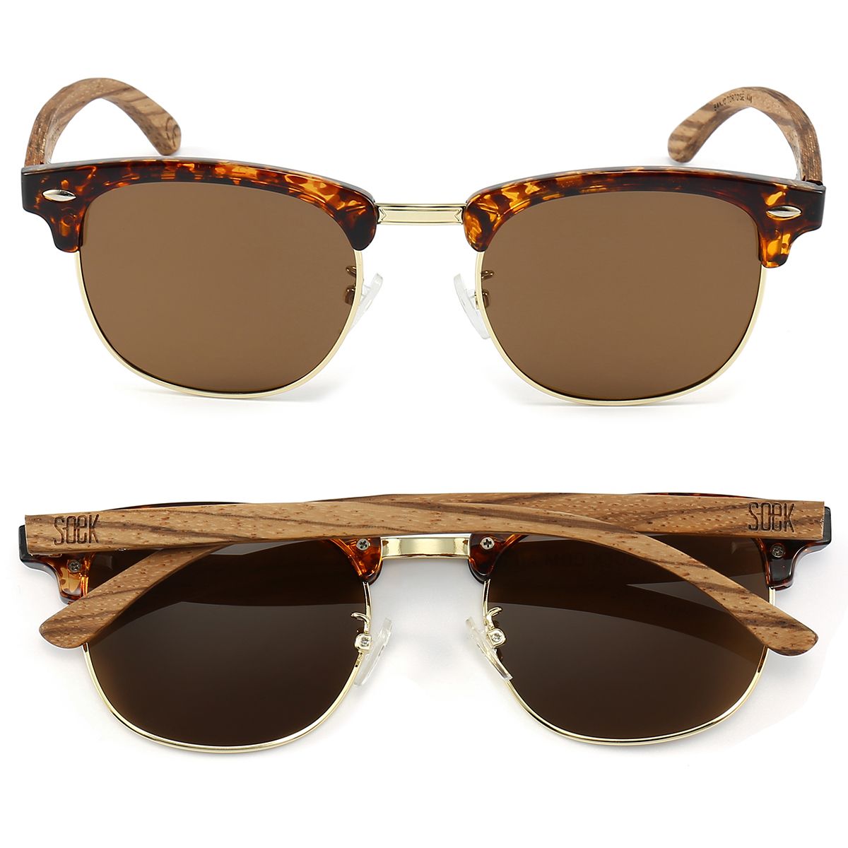 BANJO Brown Polarised Lens l Walnut Arms - Soek Fashion Eyewear South Africa