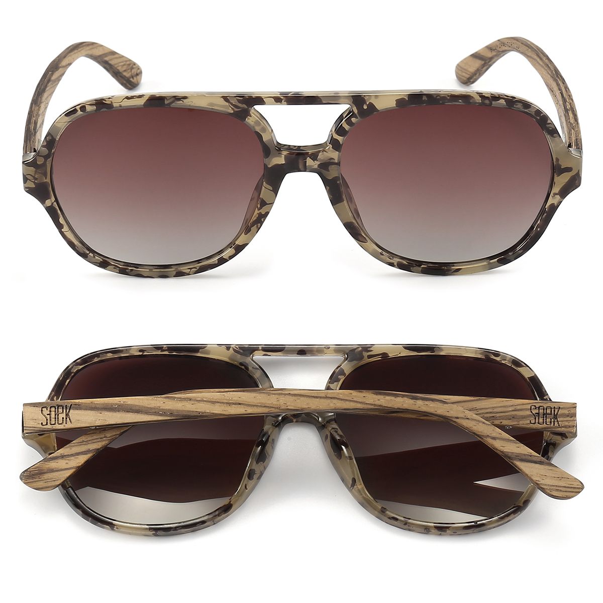 BILLY OPAL TORT Brown Gradient Lens l Walnut Wood Arms - Soek Fashion Eyewear South Africa