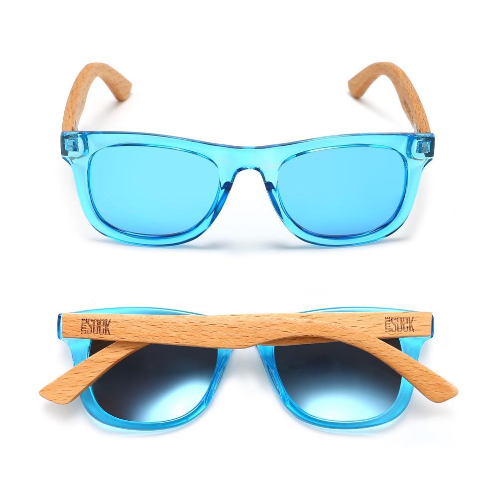 LITTLE PALM l Kids Wooden Sunglasses l Blue Polarized Lens - Age 4-6