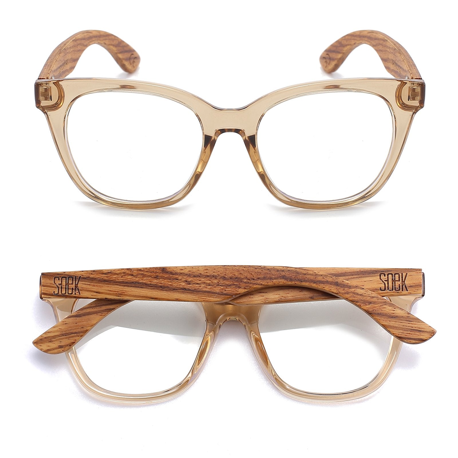 Buy Online Fashion Sustainable LILA GRACE CHAMPAGNE Wooden Magnifying Blue Light Blocking Readers - Available in strengths +1.5 / +2 / +2.5 with Exceptional Comfort - Soek- South Africa