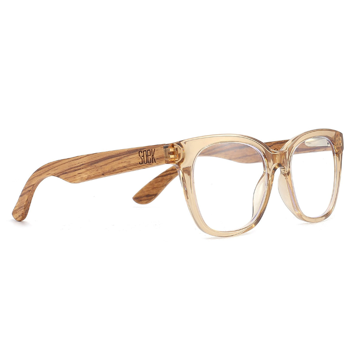 Buy Online Fashion Sustainable LILA GRACE CHAMPAGNE Wooden Magnifying Blue Light Blocking Readers - Available in strengths +1.5 / +2 / +2.5 with Exceptional Comfort - Soek- South Africa