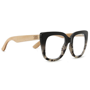 Buy Online Fashion Sustainable RIVIERA BLACK/IVORY - Wooden Magnifying Blue Light Blocking Readers - Available in strengths +1.5 / +2 / +2.5 with Exceptional Comfort - Soek