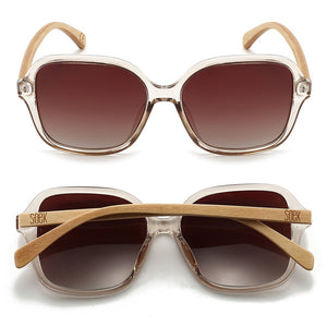 Buy Online Fashion Sustainable SCARLETT CHAMPAGNE -Polarised Sunglasses with Brown Graduated Lens and White Maple Arms - Adult with Exceptional Comfort - Soek- South Africa