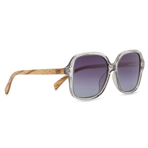 Buy Online Fashion Sustainable SCARLETT GREY MIST -Polarised Sunglasses with Grey Graduated Lens and Walnut Arms - Adult with Exceptional Comfort - Soek- South Africa