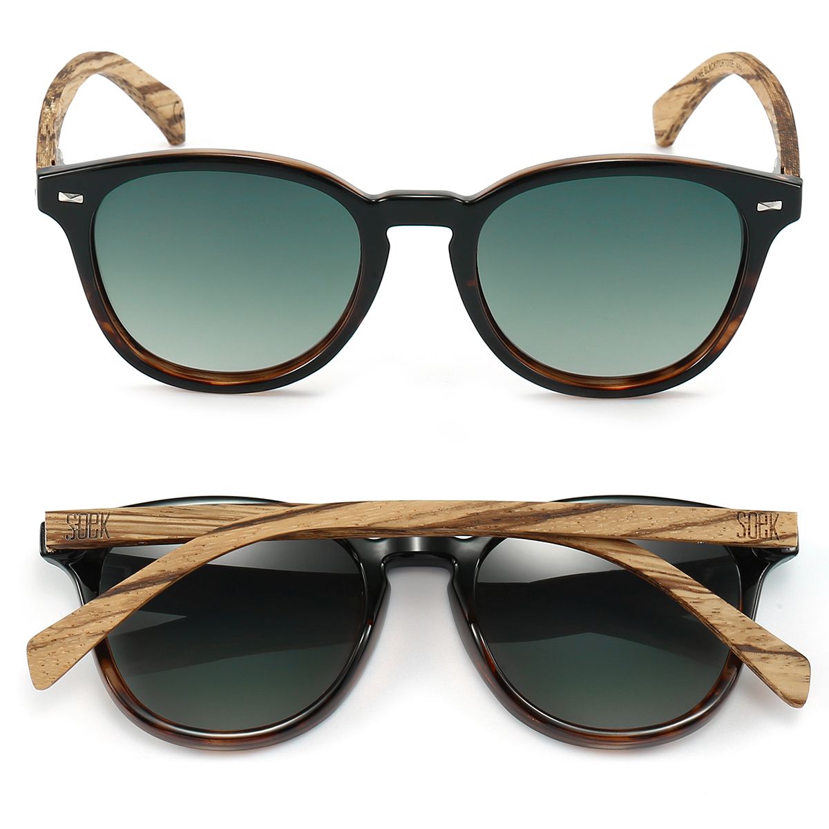 TAINE BLACK TORT Khaki Lens l Walnut Arms - Soek Fashion Eyewear South Africa