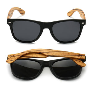 Buy Online Fashion Sustainable BALMORAL - Polarised Wooden Sunglasses with Black frame and Black Lens and Walnut Arms - Adult with Exceptional Comfort - Soek- South Africa