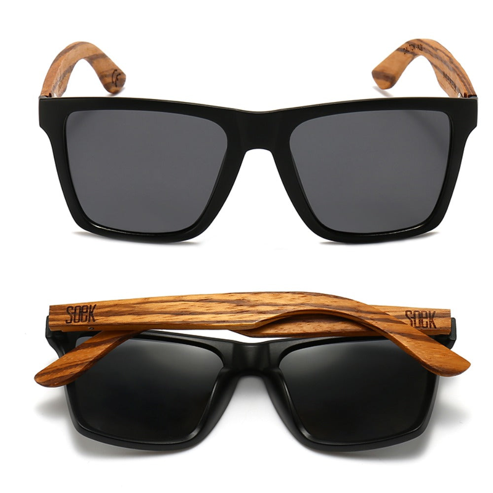 DALTON l BlackFrame l Polarised Black Lens l Walnut Wooden Arms South Africa