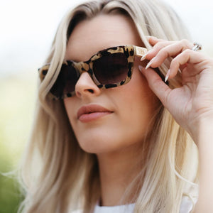 Buy Online Fashion Sustainable **NEW ** ZAHRA OPAL TORT - Polarised Wooded Sunglasses with Nude Tortoise Frame, Brown Graduated Lens andWhite Maple Arms with Exceptional Comfort - Soek- South Africa